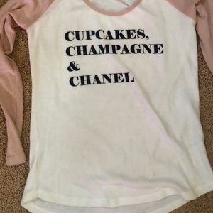 SAKS Fifth Cupcakes,Champagne, Chanel Top SZ L